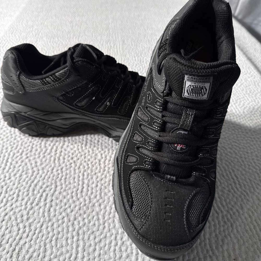 Skechers Work Men's Steel Toe Lace Shoes Black/Charcoal Size 10 W